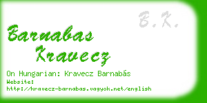 barnabas kravecz business card